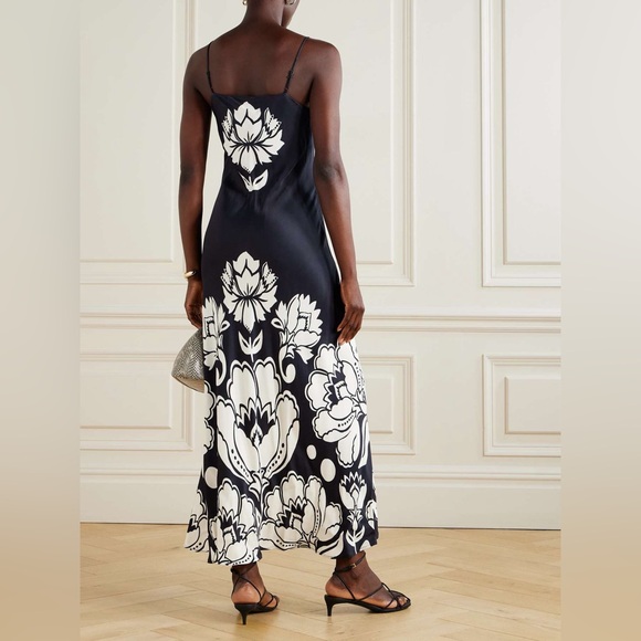 FARM RIO Black & White Floral Arabesque Slip Lenzing Ecovero Viscose, Medium$230 - Picture 7 of 14